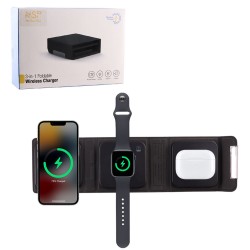 NSP N19 Wireless Charger 15W 3 in 1 Qi Pad Black 