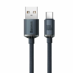 Baseus Crystal Shine Braided USB 2.0 Cable USB-C male - USB-A male Μαύρο 1.2m