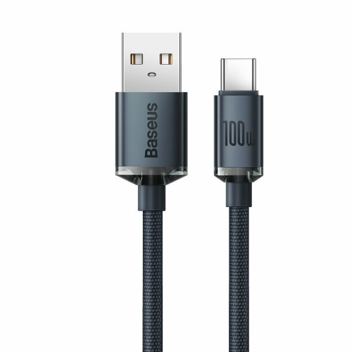Baseus Crystal Shine Braided USB 2.0 Cable USB-C male - USB-A male Μαύρο 1.2m