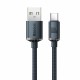 Baseus Crystal Shine Braided USB 2.0 Cable USB-C male - USB-A male Μαύρο 1.2m