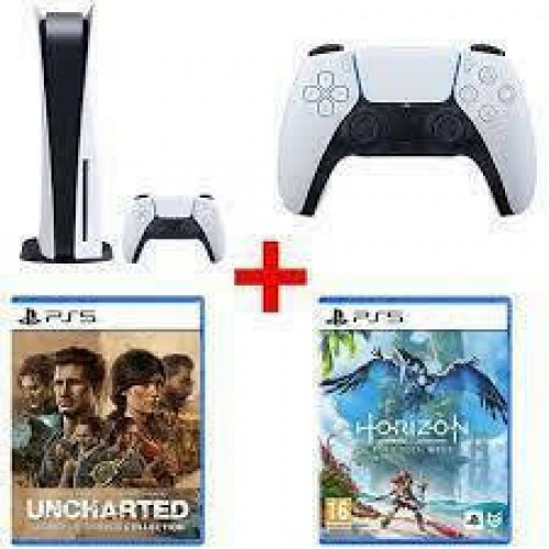 Sony PlayStation 5 + 2nd DualSense Controller Uncharted: Legacy of Thieves Collection + Horizon Forbidden West