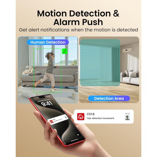 ZOSI C518 IP Camera Wi-Fi 5G 3MP with 32GB microSD card