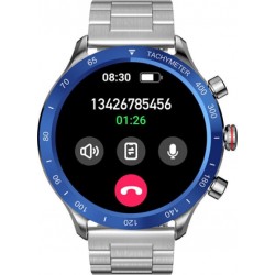 Riversong Motive 9 Max Smartwatch Με AMOLED οθόνη καί Παλμογράφο Ασημί
