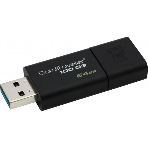 Kingston DataTraveler 100 G3 64GB USB 3.0 Stick Μαύρο