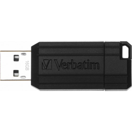 Verbatim PinStripe 16GB USB 2.0 Stick Μαύρο