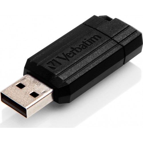 Verbatim PinStripe 16GB USB 2.0 Stick Μαύρο