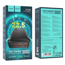 Hoco J101B Astute Power Bank 30000mAh 20W με 2 Θύρες USB-A και Θύρα USB-C Power Delivery Μαύρο
