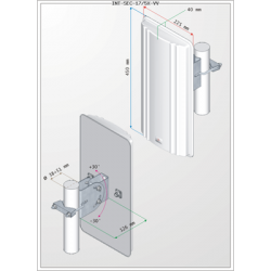 Interline INT-SEC-17/5X-VV Εξωτερική Κεραία WiFi Sectorial 17dBi με σύνδεση N-connector