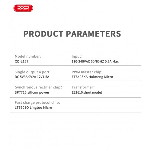 XO L157(EU) QC3.0 18W Φορτιστής Ροζ