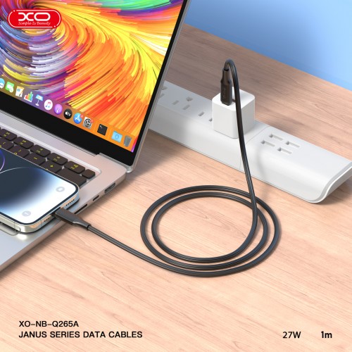 XO NB-Q265A PD 27W Type-C σε Lightning Μινιμαλιστικό Καλώδιο (Μαύρο)