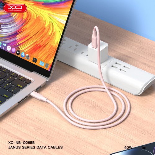 XO NB-Q265A PD 27W Type-C σε Lightning Μινιμαλιστικό Καλώδιο (Ροζ)
