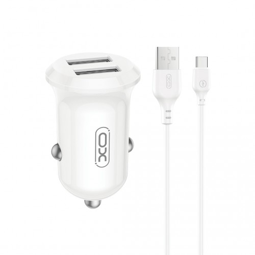XO CC67 Mini Smart Φορτιστής Αυτοκινήτου με 2 Θύρες USB 2.4A και Καλώδιο Type-C (NB103)