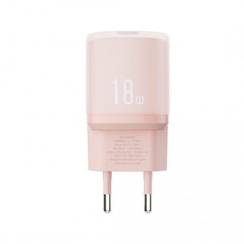 XO L157(EU) QC3.0 18W Φορτιστής Ροζ