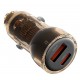 XO CC60 Smart Διαφανής Φορτιστής Αυτοκινήτου A30W+C30W/Ταυτόχρονη 60W Καφέ