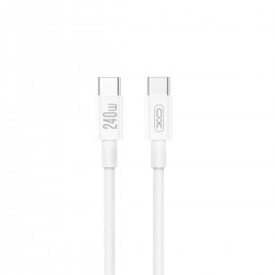 XO NB-Q298 Καλώδιο Φόρτισης & Μεταφοράς Δεδομένων Type-C σε Type-C 240W Λευκό 1m