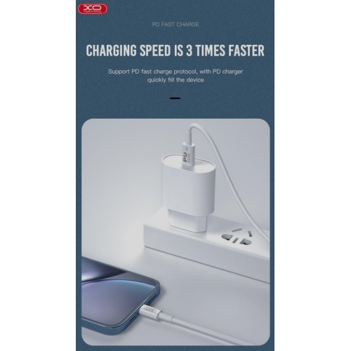 XO NB-Q189A PD 20W Καλώδιο Φόρτισης + Data Type-C σε Lightning 1m
