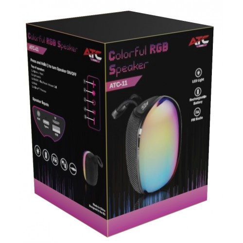 ATC-11 Ασύρματο Ηχείο Bluetooth 5W RGB FM-Radio