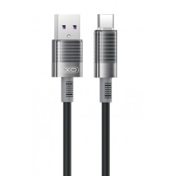 XO NB282 Καλώδιο Γρήγορης Φόρτισης Σιλικόνης 6A Type-C Μαύρο