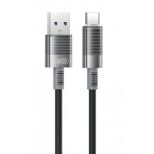XO NB282 Καλώδιο Γρήγορης Φόρτισης Σιλικόνης 6A Type-C Μαύρο