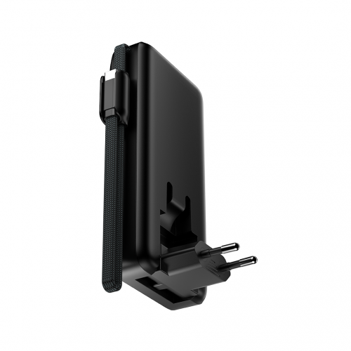 XO PR282 Powerbank Ταχείας Φόρτισης 22.5W με Πρίζα & Λουράκι Type-C 10.000mAh