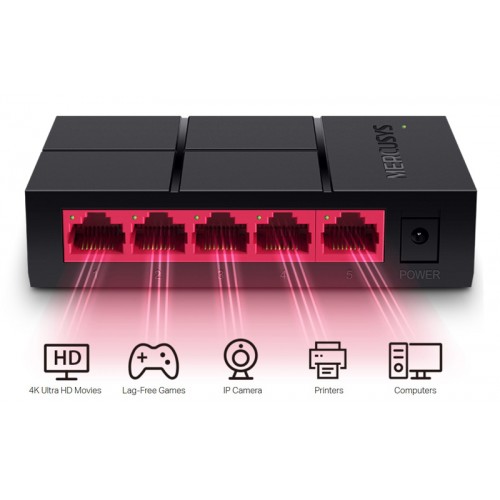 MERCUSYS desktop switch MS105G, 5x 10/100/1000 Mbps, V2.40