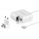 POWERTECH φορτιστής laptop PT-836 για Apple Macbooks, 45W, λευκός