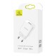 USAMS φορτιστής τοίχου T18, 1x USB, 2.1A, λευκός