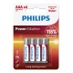 PHILIPS Power αλκαλικές μπαταρίες LR03P4B/5, AAA LR03 1.5V, 4τμχ