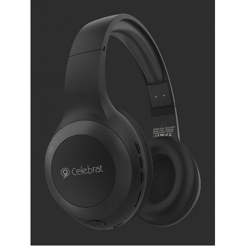 CELEBRAT headphones με μικρόφωνο A23-ΒΚ, bluetooth, 40mm, μαύρο