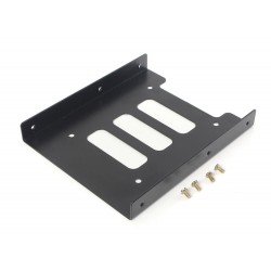 POWERTECH tray 3.5" για 2.5" HDD/SSD BRAT-003, μεταλλικό, μαύρο, 2τμχ