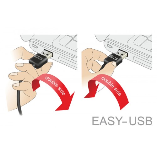 POWERTECH καλώδιο USB σε USB Micro CAB-U133, 90°, Easy USB, 1m, μαύρο