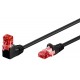 GOOBAY καλώδιο δικτύου 51513, CAT 6 U/UTP, γωνιακό, CCA, 0.25m, μαύρο