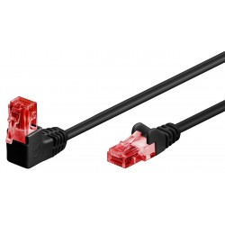GOOBAY καλώδιο δικτύου 51515, CAT 6 U/UTP, γωνιακό, CCA, 1m, μαύρο