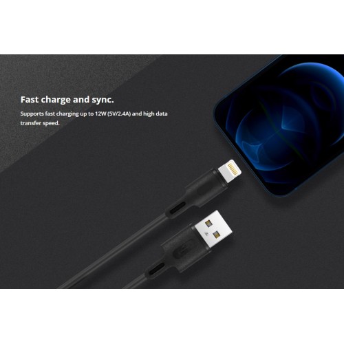 ROCKROSE καλώδιο USB σε USB Type-C Beta AC, 2.4A 12W, 1m, μαύρο
