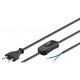 GOOBAY καλώδιο τροφοδοσίας 51350, 2x0.75mm², με διακόπτη, 1.5m, μαύρο