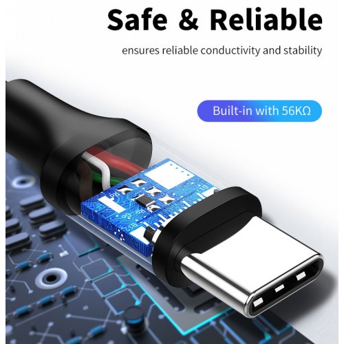 CABLETIME καλώδιο USB-C σε USB U323A, 3A, 480Mbps, 0.25m, μαύρο