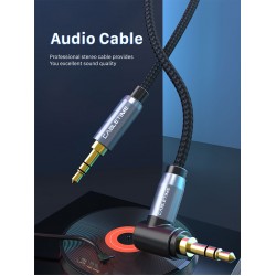 CABLETIME καλώδιο ήχου 3.5mm CT-P11RGN, γωνιακό, AUX, 1.8m, μαύρο