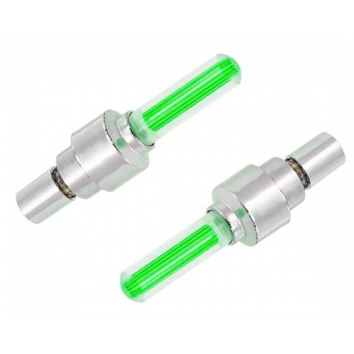 Καπάκι βαλβίδας ποδηλάτου BIKE-0030, LED, 6.5cm, 2τμχ, πράσινο