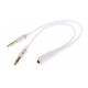 POWERTECH καλώδιο 2x 3.5mm σε 3.5mm θηλυκό CAB-J048, 0.2m, λευκό