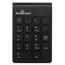 POWERTECH ασύρματο αριθμητικό πληκτρολόγιο PT-939, 2.4GHz, μαύρο