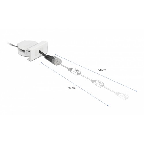 DELOCK module καλώδιο RJ45 Easy 45 81361 Cat.5e, ανασυρόμενο 50cm, μαύρο