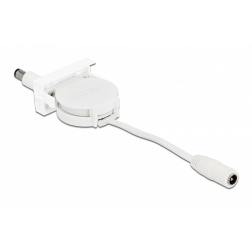 DELOCK module καλώδιο τροφοδοσίας Easy 45 81377, ανασυρόμενο 50cm, λευκό