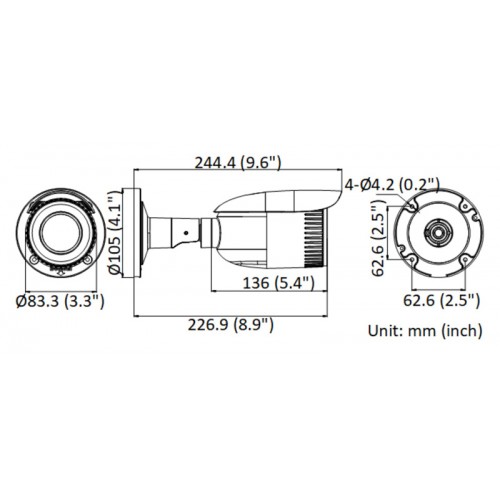 HIKVISION HIWATCH IP κάμερα HWI-B640H-Z, POE, 2.8-12mm, 4MP, IP67