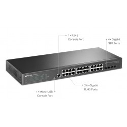 TP-LINK L2+ managed switch TL-SG3428, 24-Port Gigabit, 4x SFP, Ver. 2.0