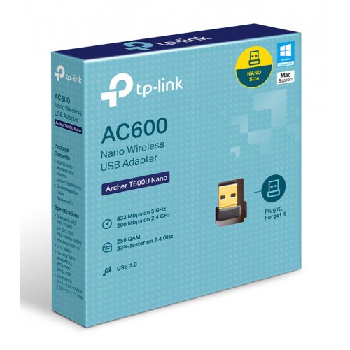 TP-LINK ασύρματος USB αντάπτορας δικτύου Archer T600U Nano, 600Mbps, V.1