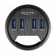 DELOCK USB hub 64153, 4x θυρών, 5Gbps, Φ60mm, USB σύνδεση, μαύρο