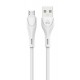 POWERTECH καλώδιο USB σε Micro USB eco round PTR-0106, 15W 3A, 1m, λευκό