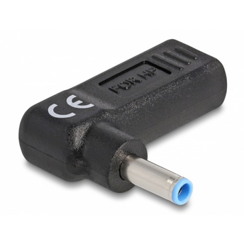 DELOCK αντάπτορας τροφοδοσίας laptop 60004, USB-C σε HP 4.5x3mm, μαύρος