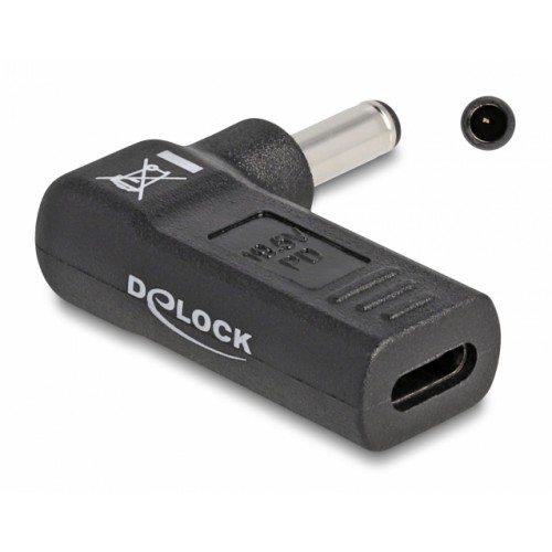 DELOCK αντάπτορας τροφοδοσίας laptop 60007, USB-C σε Dell 4.5x3mm, μαύρος