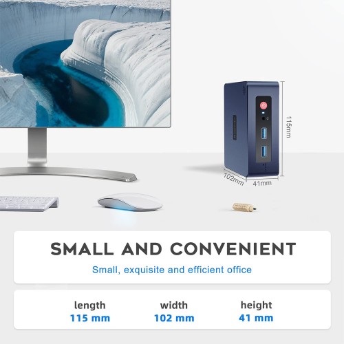BEELINK mini PC Mini S, Intel CPU N5095, 8GB, 256GB SSD, Windows 11 Pro